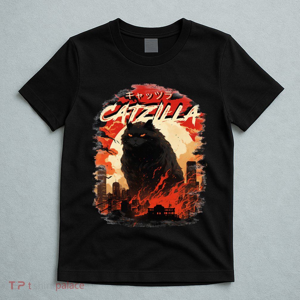 Funny Cat Lover Catzilla Cat Humor Cat T-Shirt