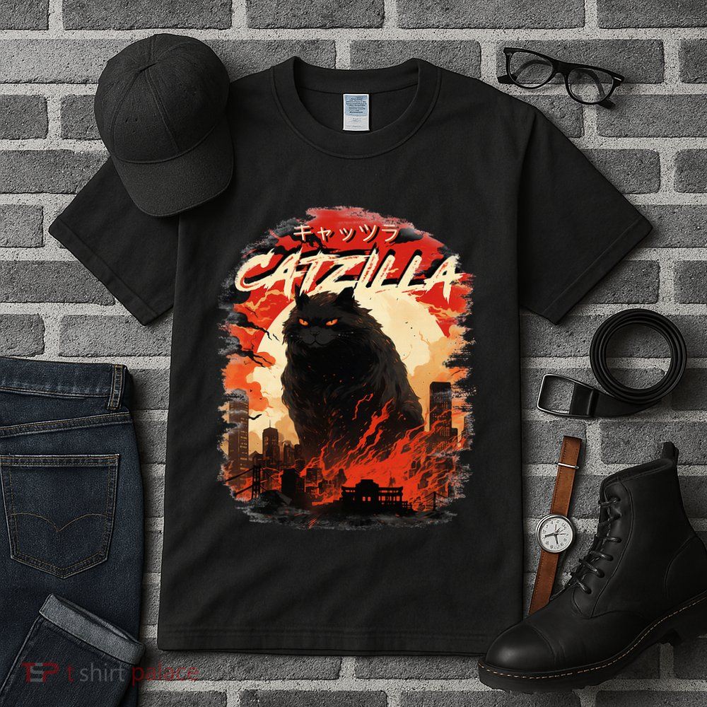 Funny Cat Lover Catzilla Cat Humor Cat Tall T-Shirt
