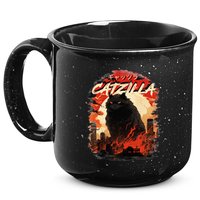 Funny Cat Lover Catzilla Cat Humor Cat 15oz Campfire Ceramic Mug
