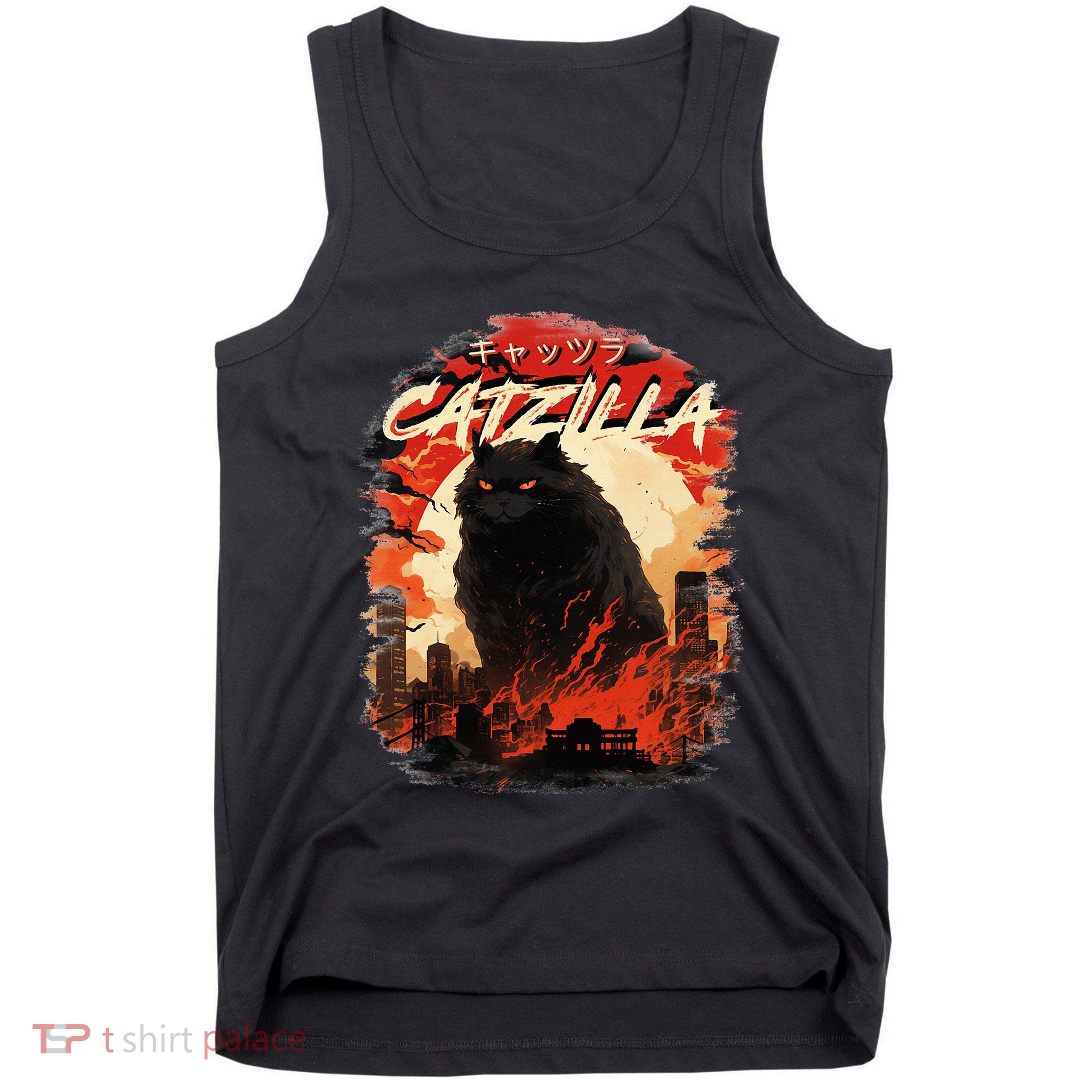 Funny Cat Lover Catzilla Cat Humor Cat Tank Top