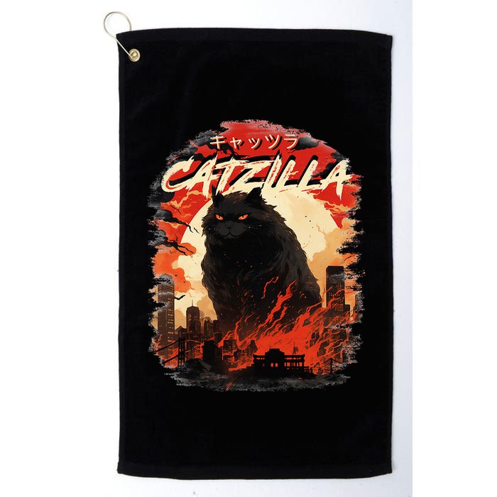 Funny Cat Lover Catzilla Cat Humor Cat Golf Towel