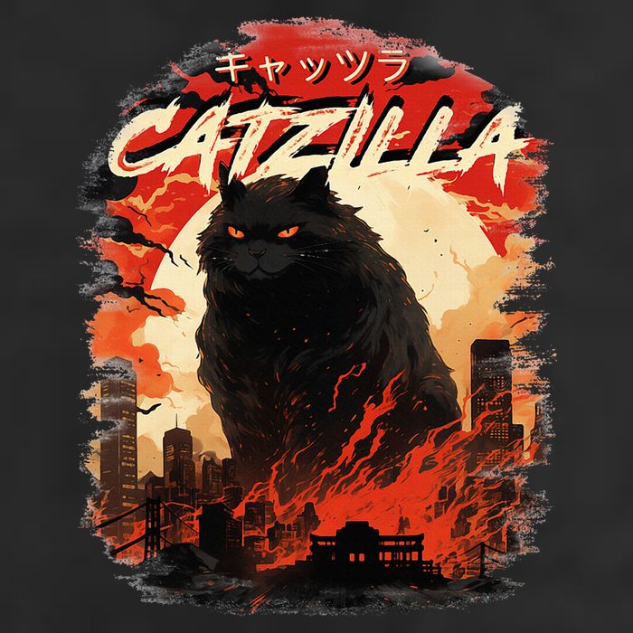 Funny Cat Lover Catzilla Cat Humor Cat Golf Towel