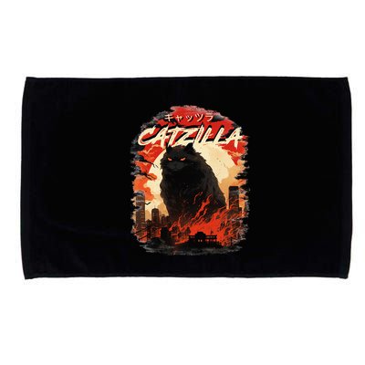 Funny Cat Lover Catzilla Cat Humor Cat Microfiber Hand Towel