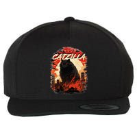 Funny Cat Lover Catzilla Cat Humor Cat Wool Snapback Cap
