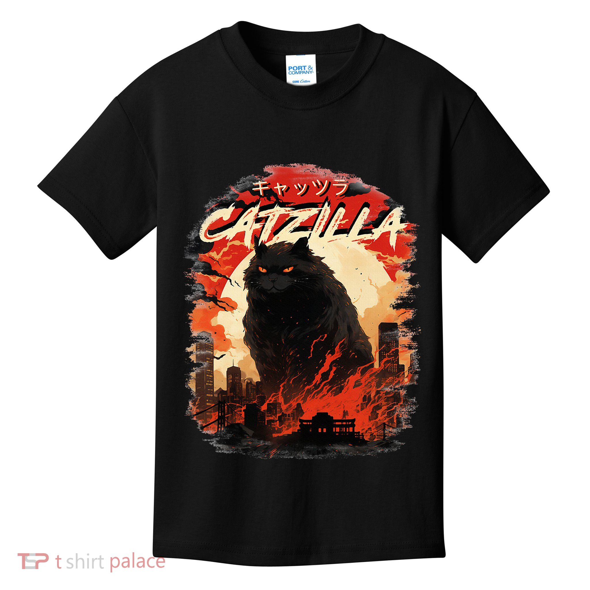 Funny Cat Lover Catzilla Cat Humor Cat Kids T-Shirt