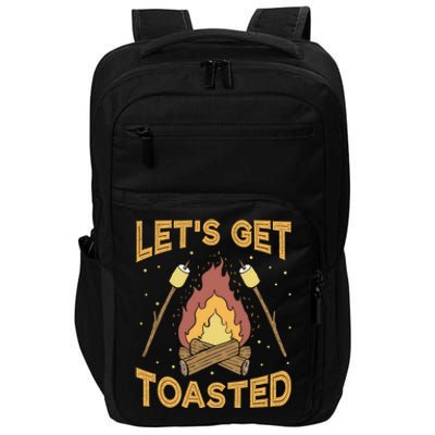 Funny Camping Lets Get Toasted Meaningful Gift Impact Tech Backpack