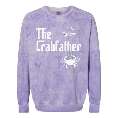 Funny Crab Lover Crabbing The Crabfather Crabber Colorblast Crewneck Sweatshirt