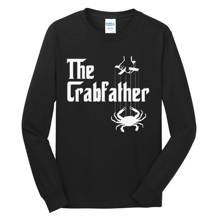 Funny Crab Lover Crabbing The Crabfather Crabber Tall Long Sleeve T-Shirt