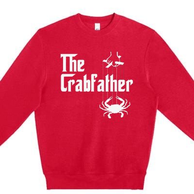 Funny Crab Lover Crabbing The Crabfather Crabber Premium Crewneck Sweatshirt