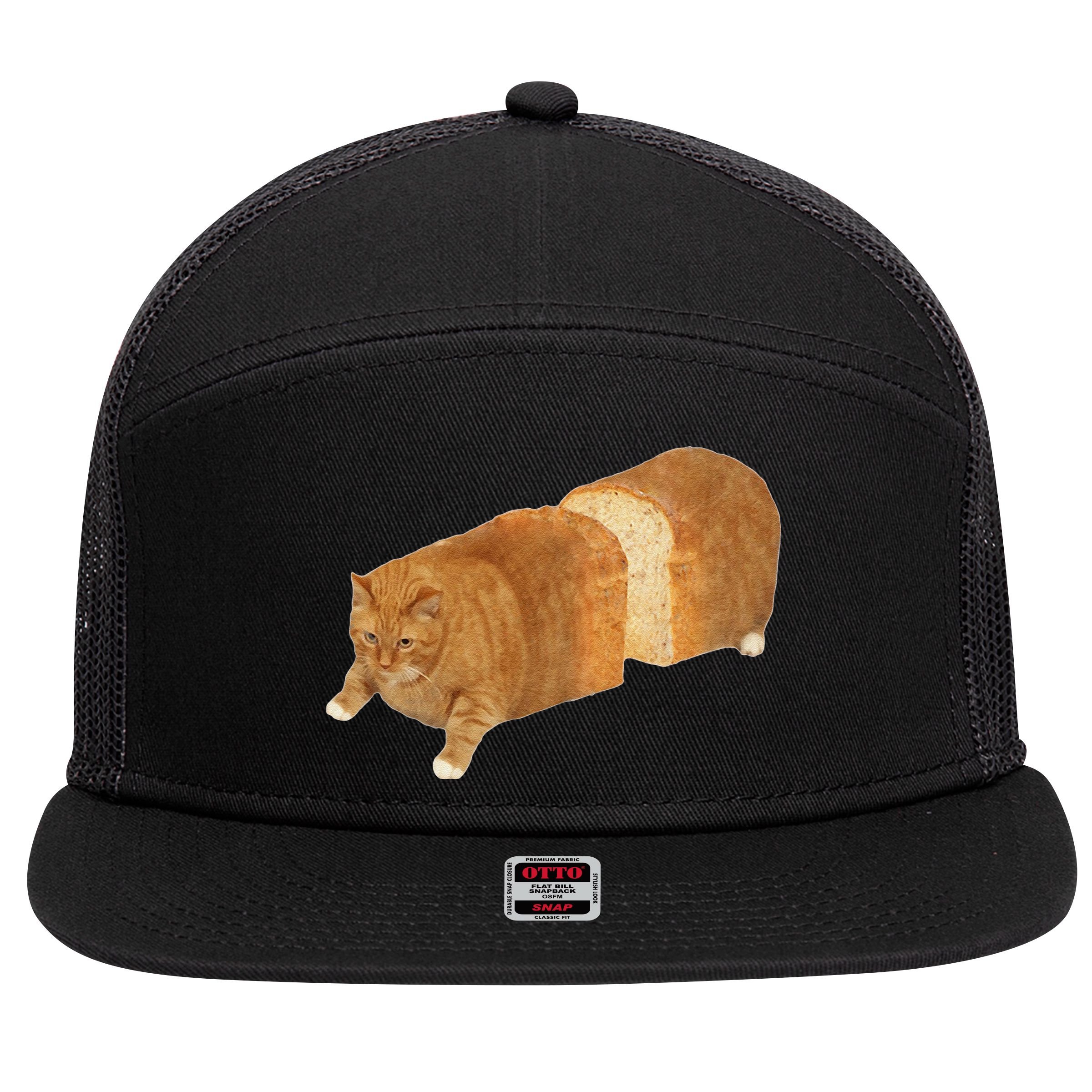 Funny Cat Loaf Cat Bread Cat Lovers Kitty Kitten Women 7 Panel Mesh Trucker Snapback Hat