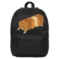 Funny Cat Loaf Cat Bread Cat Lovers Kitty Kitten Women 16 in Basic Backpack