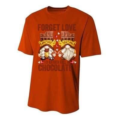 Funny Chocolate Lover Gnome Funny Gift Anti Valentines Day Great Gift Performance Sprint T-Shirt