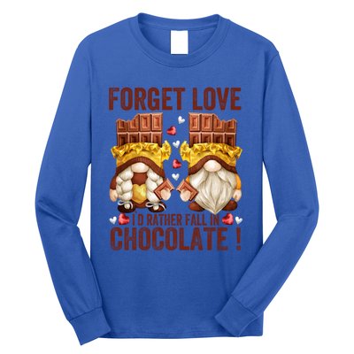 Funny Chocolate Lover Gnome Funny Gift Anti Valentines Day Great Gift Long Sleeve Shirt