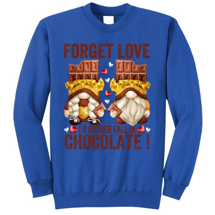 Funny Chocolate Lover Gnome Funny Gift Anti Valentines Day Great Gift Tall Sweatshirt