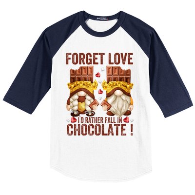 Funny Chocolate Lover Gnome Funny Gift Anti Valentines Day Great Gift Baseball Sleeve Shirt