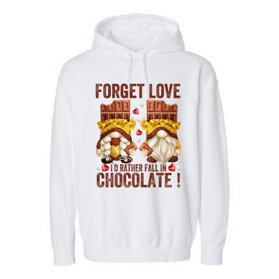 Funny Chocolate Lover Gnome Funny Gift Anti Valentines Day Great Gift Garment-Dyed Fleece Hoodie