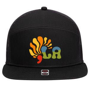 Funny Comma La Kamala Harris Punctuation La 7 Panel Mesh Trucker Snapback Hat