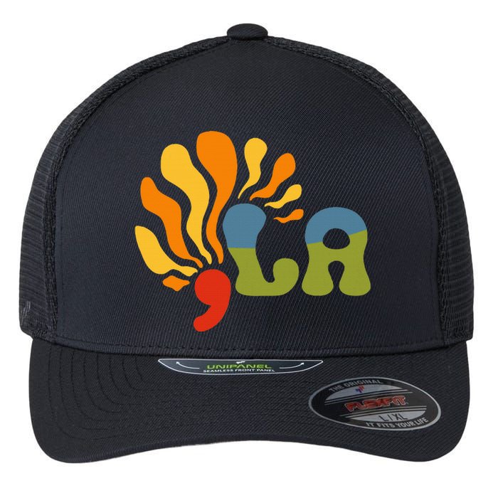 Funny Comma La Kamala Harris Punctuation La Flexfit Unipanel Trucker Cap