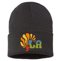 Funny Comma La Kamala Harris Punctuation La Sustainable Knit Beanie