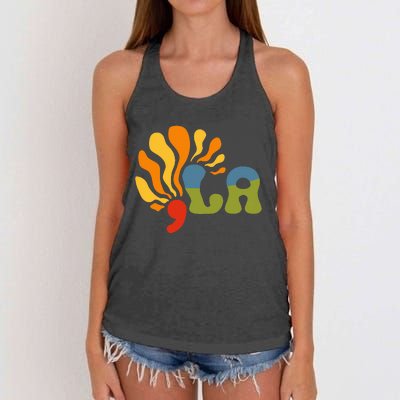 Funny Comma La Kamala Harris Punctuation La Women's Knotted Racerback Tank