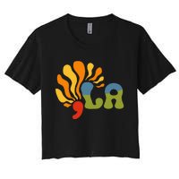 Funny Comma La Kamala Harris Punctuation La Women's Crop Top Tee