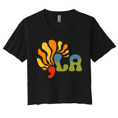 Funny Comma La Kamala Harris Punctuation La Women's Crop Top Tee