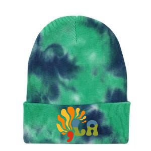 Funny Comma La Kamala Harris Punctuation La Tie Dye 12in Knit Beanie