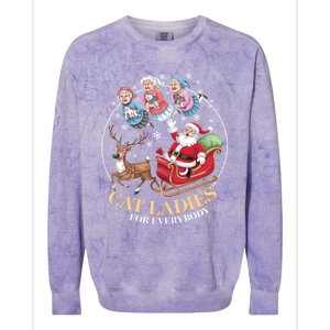 Funny Cat Ladies For Everybody Christmas Sleigh Santa Claus Gift Colorblast Crewneck Sweatshirt