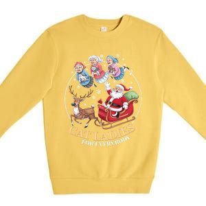 Funny Cat Ladies For Everybody Christmas Sleigh Santa Claus Gift Premium Crewneck Sweatshirt