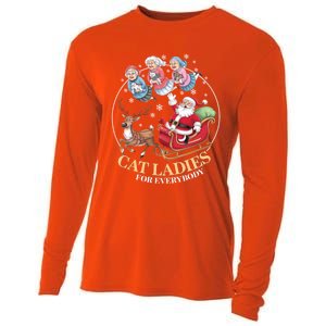 Funny Cat Ladies For Everybody Christmas Sleigh Santa Claus Gift Cooling Performance Long Sleeve Crew