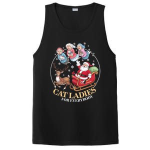 Funny Cat Ladies For Everybody Christmas Sleigh Santa Claus Gift PosiCharge Competitor Tank