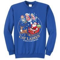 Funny Cat Ladies For Everybody Christmas Sleigh Santa Claus Gift Sweatshirt