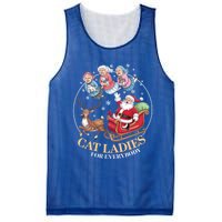 Funny Cat Ladies For Everybody Christmas Sleigh Santa Claus Gift Mesh Reversible Basketball Jersey Tank