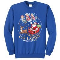 Funny Cat Ladies For Everybody Christmas Sleigh Santa Claus Gift Tall Sweatshirt