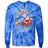 Funny Cat Ladies For Everybody Christmas Sleigh Santa Claus Gift Tie-Dye Long Sleeve Shirt