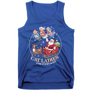 Funny Cat Ladies For Everybody Christmas Sleigh Santa Claus Gift Tank Top