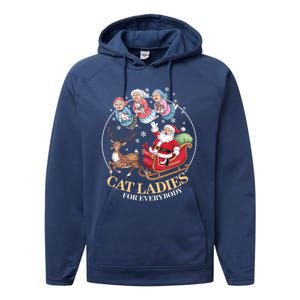 Funny Cat Ladies For Everybody Christmas Sleigh Santa Claus Gift Performance Fleece Hoodie