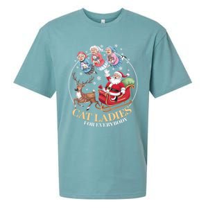 Funny Cat Ladies For Everybody Christmas Sleigh Santa Claus Gift Sueded Cloud Jersey T-Shirt