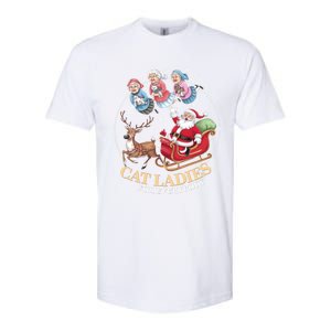 Funny Cat Ladies For Everybody Christmas Sleigh Santa Claus Gift Softstyle CVC T-Shirt