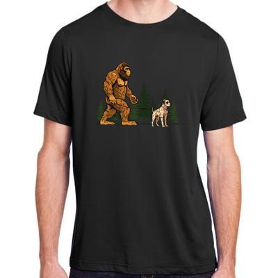 Funny Catahoula Leopard Bigfoot Dog Walking Dog Mom Dad Adult ChromaSoft Performance T-Shirt