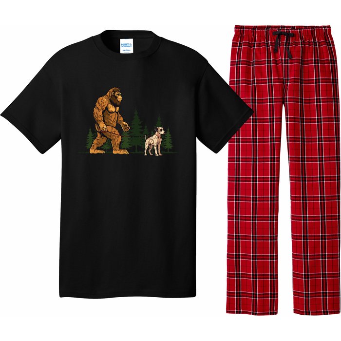 Funny Catahoula Leopard Bigfoot Dog Walking Dog Mom Dad Pajama Set