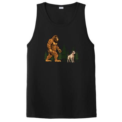 Funny Catahoula Leopard Bigfoot Dog Walking Dog Mom Dad PosiCharge Competitor Tank