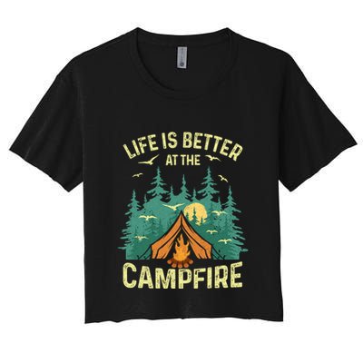 Funny Camping Lover Design For Camping Vacationist Crop Top