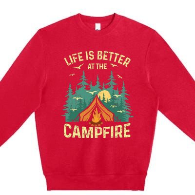 Funny Camping Lover Design For Camping Vacationist Premium Crewneck Sweatshirt