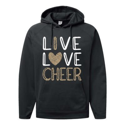 Funny Cheerleading Leopard Cheetah Print Love Cheer Performance Fleece Hoodie