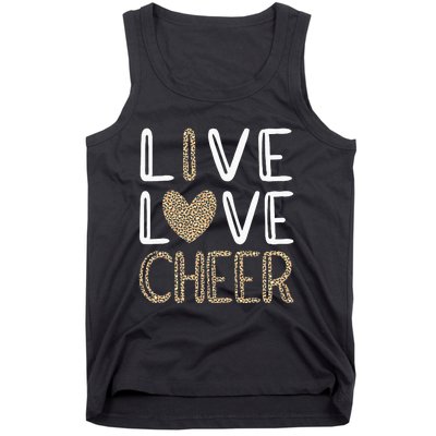 Funny Cheerleading Leopard Cheetah Print Love Cheer Tank Top