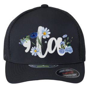 Flower Comma La Kamala Harris For President 2024 Election Flexfit Unipanel Trucker Cap