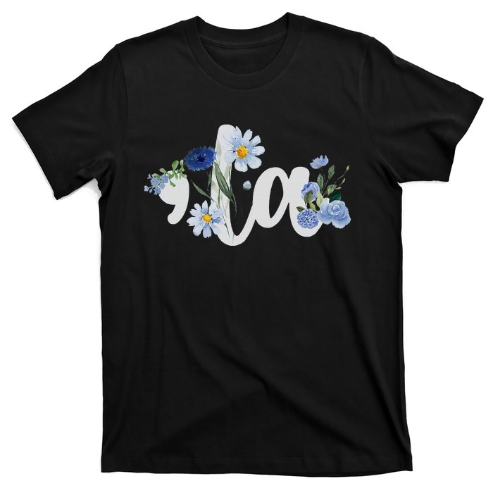 Flower Comma La Kamala Harris For President 2024 Election T-Shirt