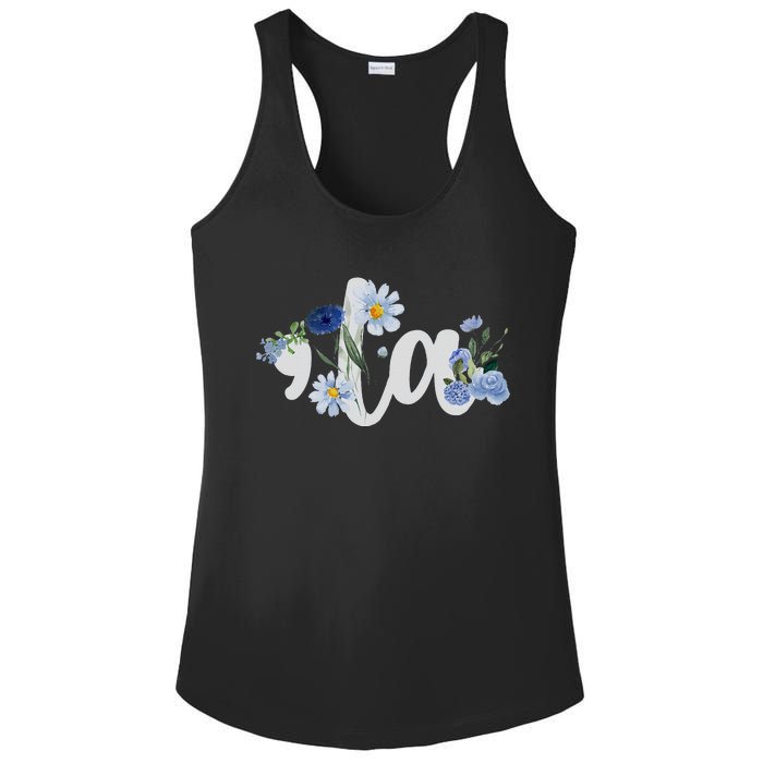 Flower Comma La Kamala Harris For President 2024 Election Ladies PosiCharge Competitor Racerback Tank