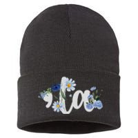 Flower Comma La Kamala Harris For President 2024 Election Sustainable Knit Beanie